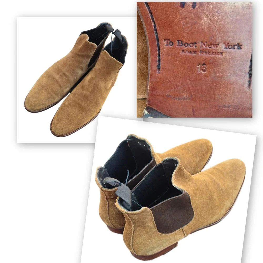 To Boot New York Mens Size 13 Tan Suede Chelsea Boots Italian Classic